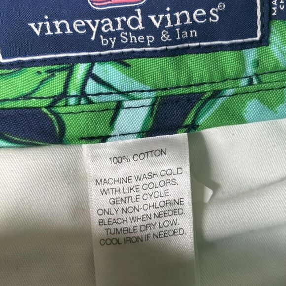 Vineyard Vines Pants Mens 28x32 Nautical Navy Slim Fit Breaker Banana Leaf Print - Picture 11 of 15